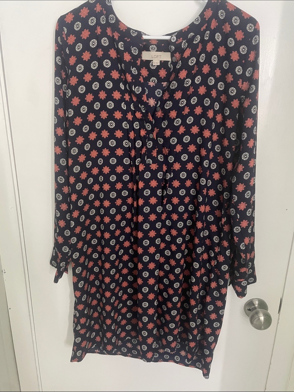 LOFT Black Floral Medallion Tunic